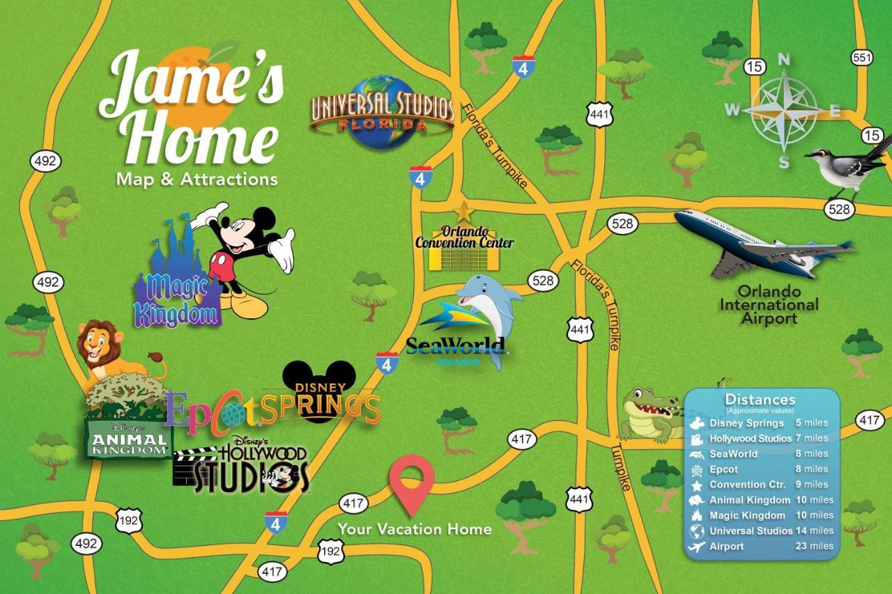 C - New 4 Bedroom Home - 5 Miles To Disney - Free Water Park - Private Pool Kissimmee Exterior photo